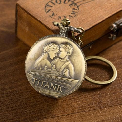 Gt Gala Time Gold Stainless Steel Titanic Pocket Watch Car Bike Key Chain