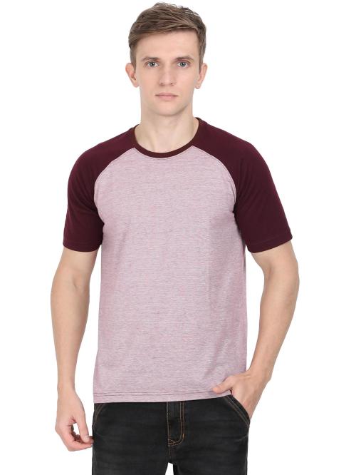Ecoline Clothing Men Maroon 50-50 Blend Raglan T-Shirt (S)