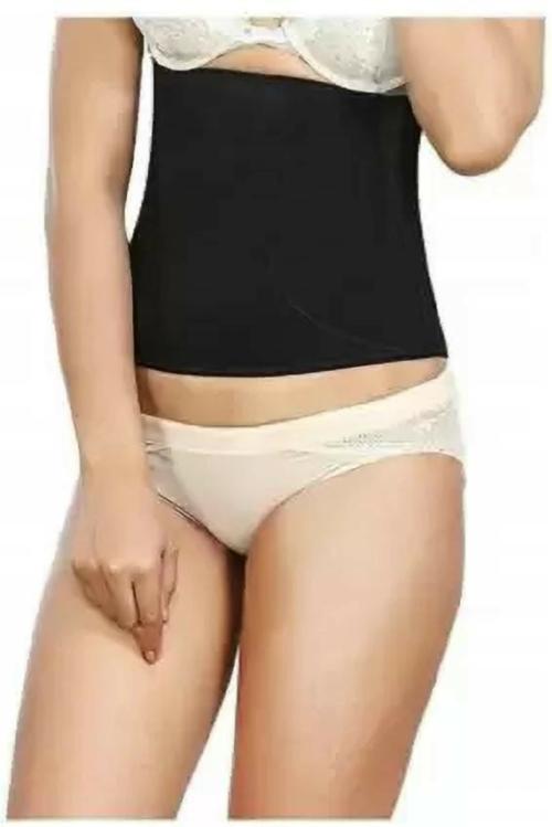 Olsic Men And Women Black Solid Cotton Blend Shapewear - 3Xl