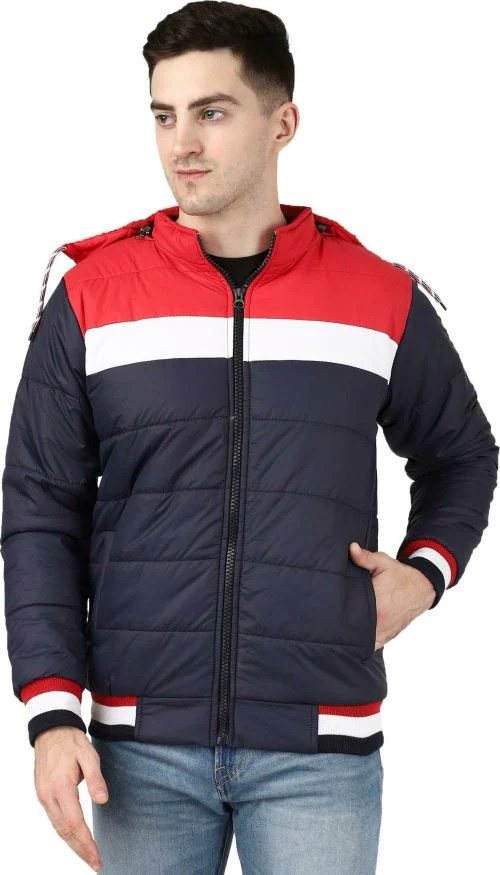 AD & AV Men Red Solid Nylon Single Jacket