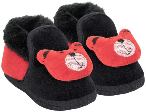 Neska Moda 9 To 12 Months Baby Boys & Girls Teddy Face Velvet Baby Booties