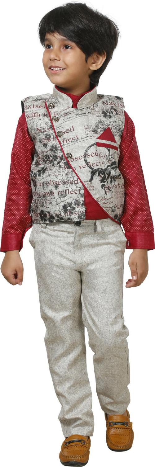 Fourfolds Boys Western Wear Dress Waistcoat
