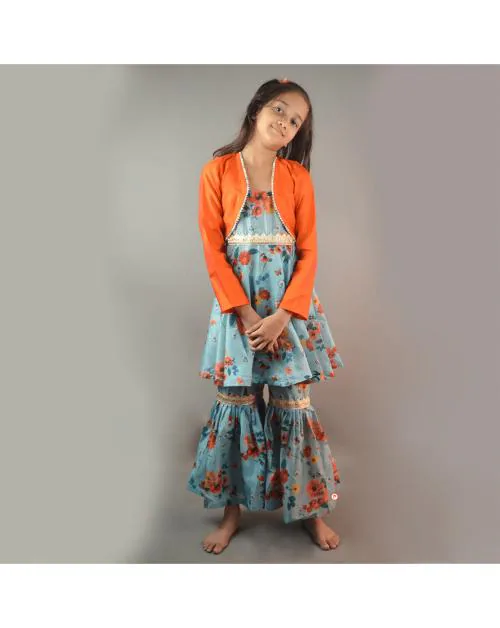 PICCO RICCO Cute Baby Girls Kurta Palazzo Set Adorable Baby Girl Kurta Set | Trending Infant Ethnic Wear |Size-11-12 Y