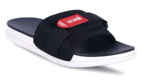 Aadi Men's Black Synthetic Leather Daily Casual Slider