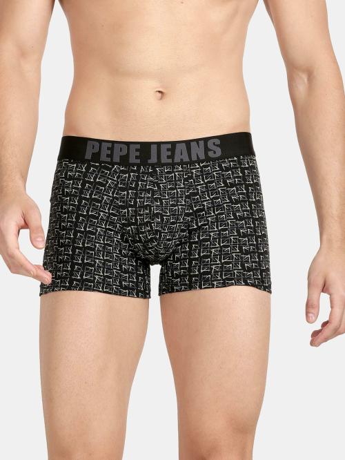 PEPE JEANS LONDON Men's Black Solid Cotton Pack of 1 Trunks