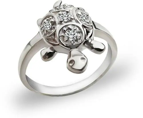 Parnika Tortoise Turtle Silver Finger Ring for Girls, Boys, Women & Men | Pure 92.5 Sterling Silver Cubic Zirconia Ring ()