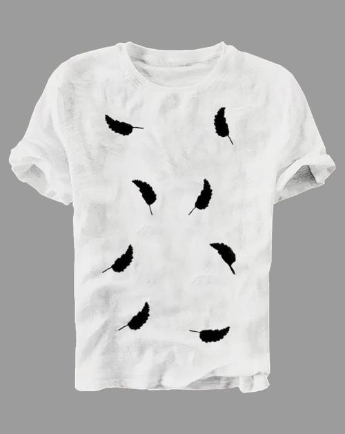 FastColors White Round Neck Half Sleeve Tshirt