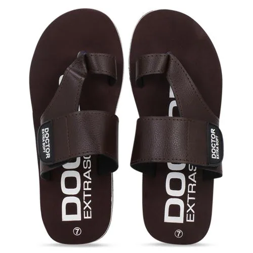 DOCTOR EXTRA SOFT Brown House Thumb Slipper for Men's Ortho Care Orthopaedic and Diabetic Adjustment Strap Mcr Comfortable Super Fit Doctor Daily Use Dr Toe Ring Flip-Flop Comfort Slides for Boy's and Gent's OR-D-26