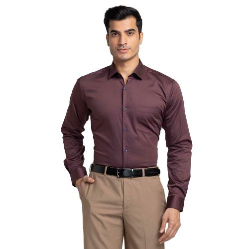 Park Avenue Men Formal Dark Maroon Shirt
