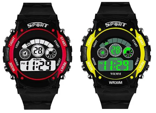 Swadesi Stuff Digital Multicolor Dial Watch - 7 LIGHT RED-YELLOW (Boys & Girls)