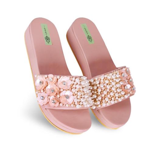 LEAF Women Sliders Flip Flops - 8 Uk (Peach)