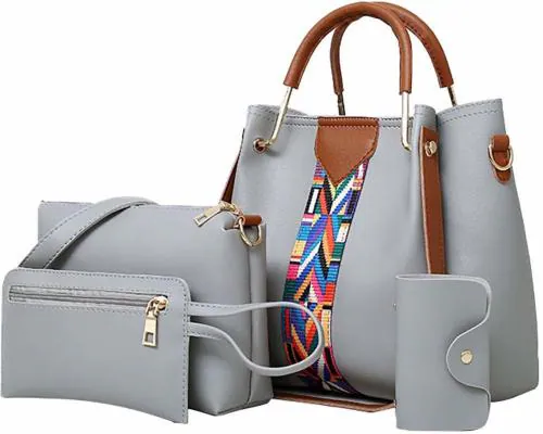 Fargo Grey PU Handbag (Pack of 4) EVS-120