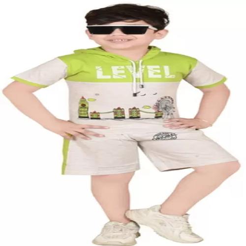 Mitran Cotton T-Shirt and Short Set for Baby Boys | Half Sleeve Printed Dress for Kids- White (2 to 3 Year)