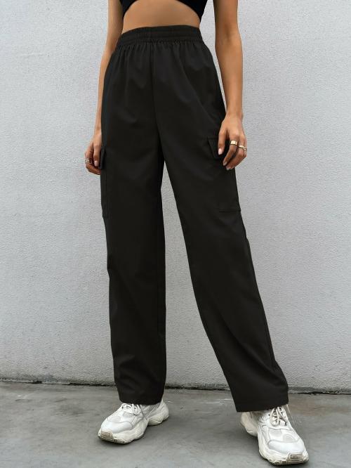 Paralians Women's Solid Black Track Pants