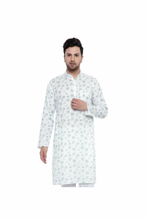 VOLRIX Stylish Printed Pure Cotton Kurta For Men