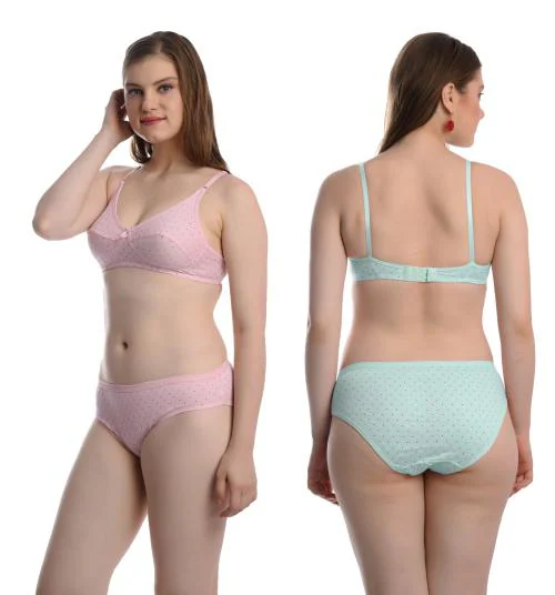 Jocho Floral Print Bra Panty Set | Cotton Bra Panty Set for Girls and Women