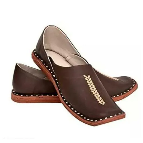 CLOTERI Creation Present Jaipuri Jutti For Mens Men's Traditional Brown Wedding,Sherwani,Party Jutti,Mojari(Size-13)