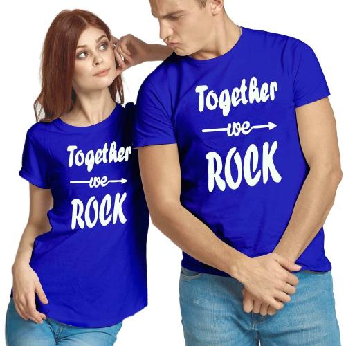 Delberto Tshirt|T-shirt Men and Women Blue Printed Polyester Cotton Blend pack of 2 Regular Fit T-Shirt (Medium)