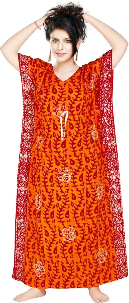 FABIMI Orange Cotton Blend Nighty (L)