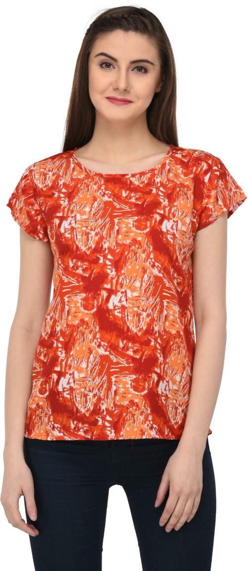 Buy Darzi Women Orange Printed Top Online at Best Prices in India