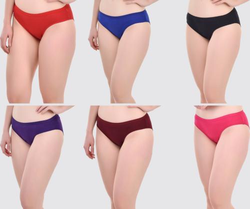 Yana Girls Multicolor Cotton Blend Pack Of 6 Panty (11 - 12 Years)