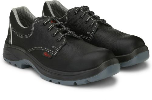 Ramer Steel Toe Genuine Leather Safety Shoe (Black, S1, Size 12)