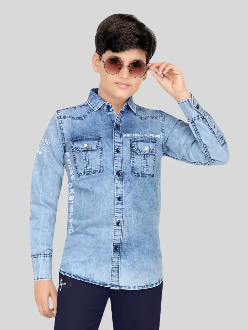 FASHION GRAB BOYS CASUAL DENIM SHIRT