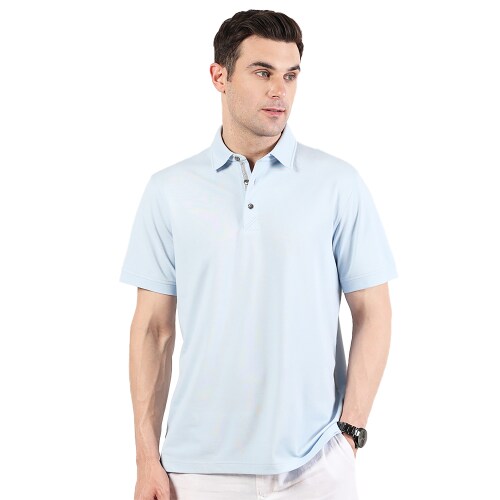 EAZY Celeste Powder Blue Polo T-shirt for men