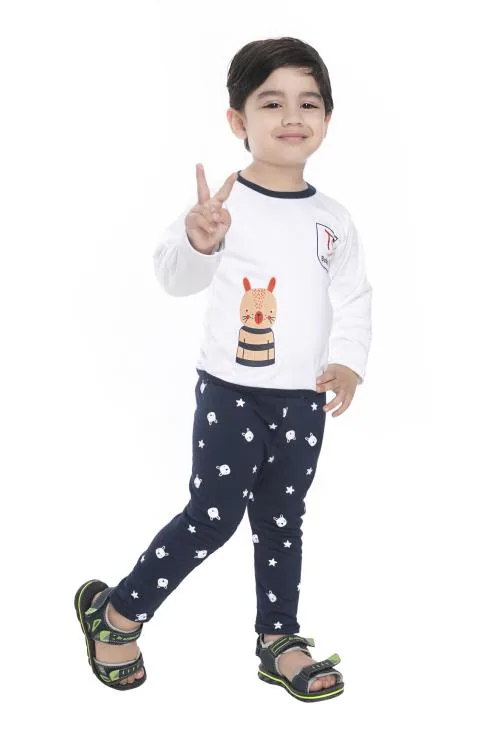 NEW GEN UNISEX MULTICOLOR 100% COTTON PACK OF 1 FULL SLEEVE T-SHIRT & FULL PANT