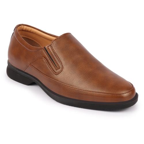 FAUSTO Men Tan Formal Outdoor Office Slip On Shoes