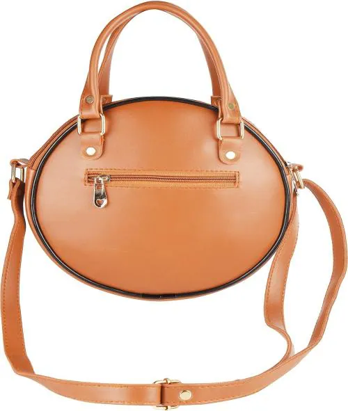 SHAMRIZ Girls Stylish Party Casual Formal Festival Designer Round Shoulder Sling Bag | Purse | Women Sling Bag | Girls Sling Bag (TAN)