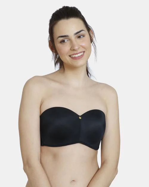 Zivame Innovation Padded Non Wired 3/4th Coverage Strapless Bra - Anthracite