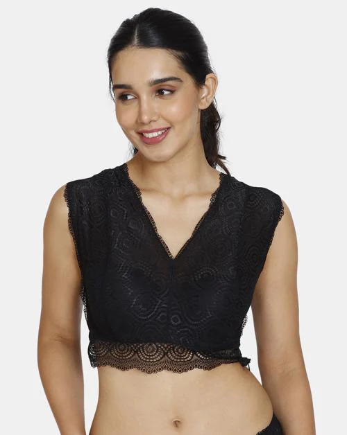 Zivame Padded Wired Full Coverage Blouse Bra - Anthracite