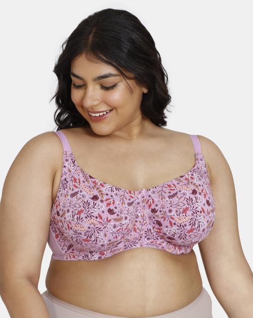 Zivame True Curv Robin's Song Double Layered Wired 3/4th Coverage Super Support Bra - Violet Tulip