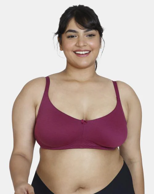 Zivame True Curv Double Layered Non Wired 3/4th Coverage Sag Lift Bra - Purple Potion