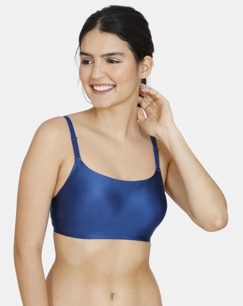 Zivame Miracle Padded Non Wired Full Coverage T-Shirt Bra - Navy Peony