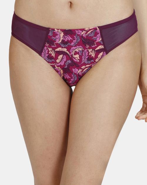 Zivame Plush Mystique Low Rise Full Coverage Bikini Panty - Dark Purple