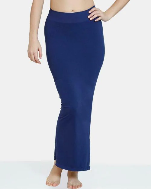 Zivame All Day Seamless Mermaid Saree Shapewear With Removable Drawcord - Navy Blue
