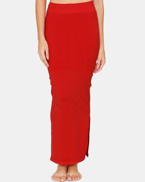 Zivame All Day Seamless Mermaid Saree Shapewear With Removable Drawcord - Tango Red