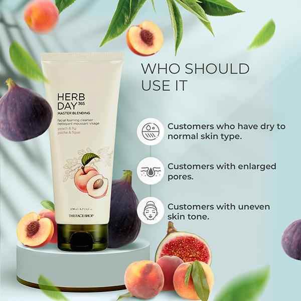 The Face Shop Herb Day 365 Cleansing Foam Peach 170 ml JioMart