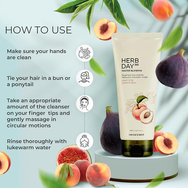 The Face Shop Herb Day 365 Cleansing Foam Peach 170 ml JioMart