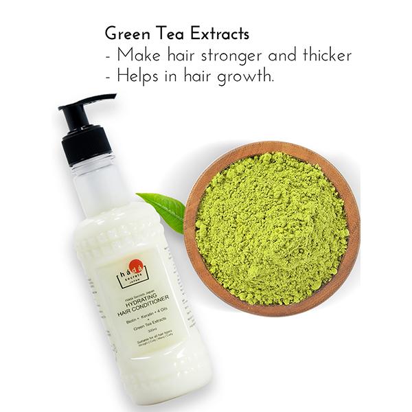 Hada Secrets Japan Hydrating Hair Conditioner with Green Tea, Biotin
