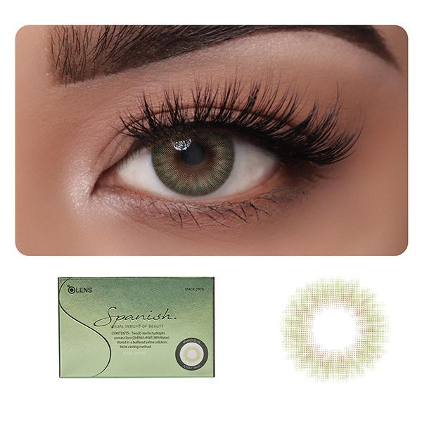 OLens Spanish Real Monthly Coloured Contact Lenses Real Olive ( 0.00