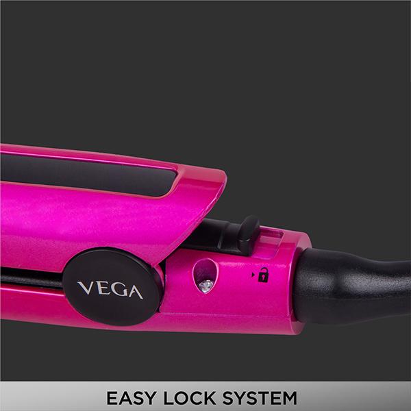 VEGA Trendy Hair Straightener With Ceramic Coated Floating Plates (VHSH-16)  Pink 1 gm - JioMart