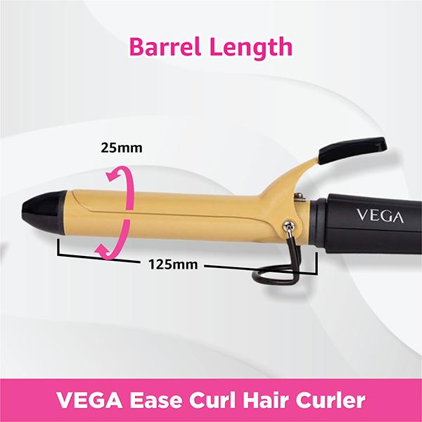 VEGA Ease Curl Hair Curler 25 mm With Ceramic Coated Barrel (VHCH02