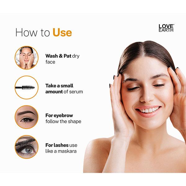 Love Earth Organic Eyelash Growth Serum Enriched With Pure Organic