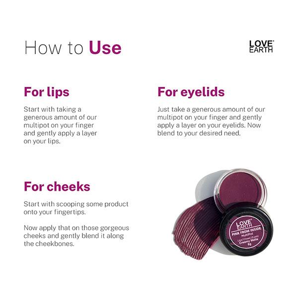 Love Earth Lip Tint & Cheek Tint Multipot Pink From Inside Purple 8