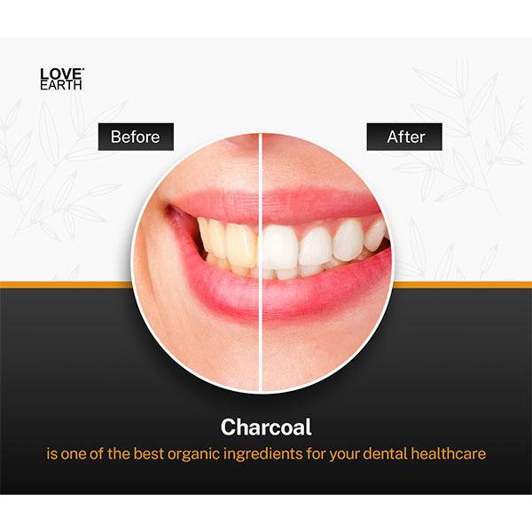 Love Earth Charcoal Teeth Whitening Powder With Peppermint & Neem Oil 50 gm JioMart