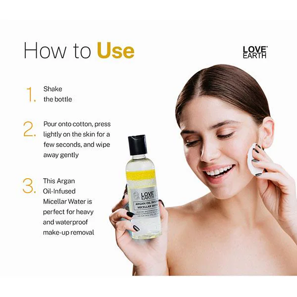 Love Earth Argan OilInfused Micellar Water Makeup & Pollutant Remover
