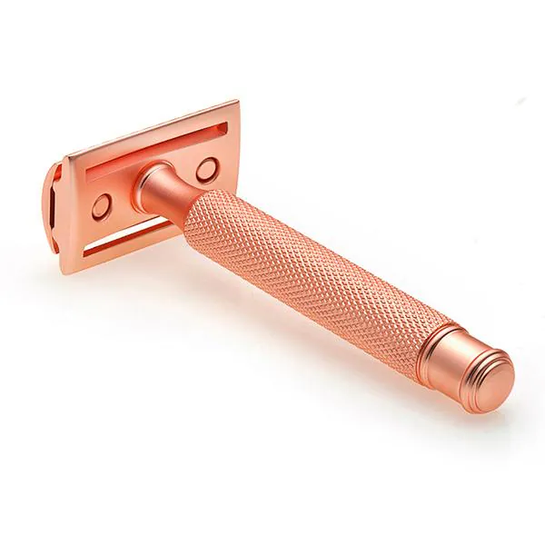 Hajamat Scythe Double Edge Safety Razor, Stainless Steel 304, Rose Gold